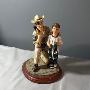 Vanmark Texas Ranger  and Boy Figurine